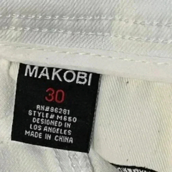 Makobi‎ Distressed Paint Splatter White Denim Jean Shorts Mens Sz 30 EUC - Picture 6 of 11